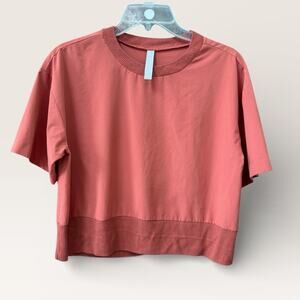 Athleta Zephyr Top Size XS Lightweight Cropped Athleisure Ribbed Trim